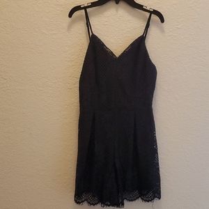 Sexy black lace romper